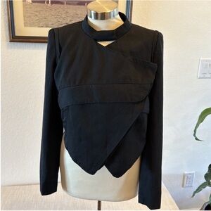 FUNKTIONAL tencel moto style open neck jacket